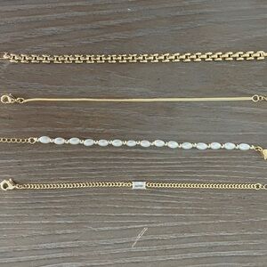 NIB $160 retail value bundle of 4 great quality gold bracelets